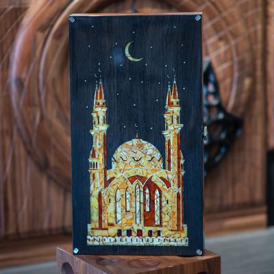 Нарды из мореного дуба и янтаря "Кул Шариф"